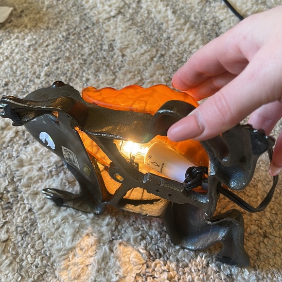 Vintage Cast Iron Art Glass Frog Light - Picture 5 of 11